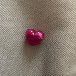 Pink metallic heart charm